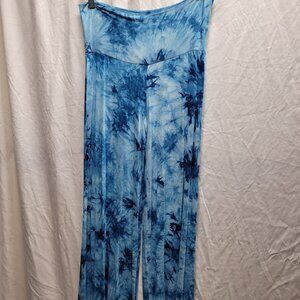 Made by Johnny High Waisted Blue Tye Dye Palazzo Pants - Medium NWT